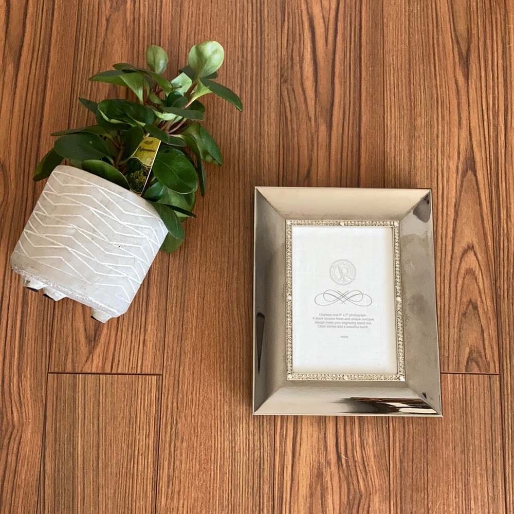 Black Chrome and clear stone picture Frame